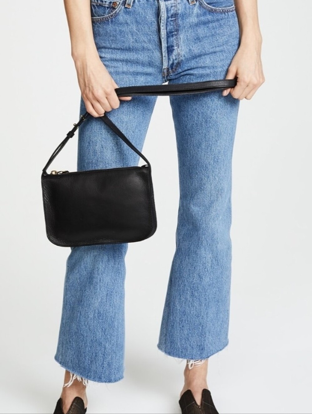Madewell Black The Simple Leather Crossbody Bag